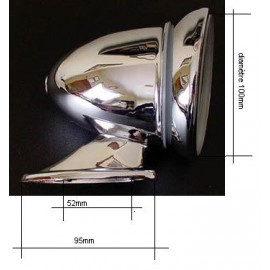 Rétroviseur extérieur obus chrome (convex)