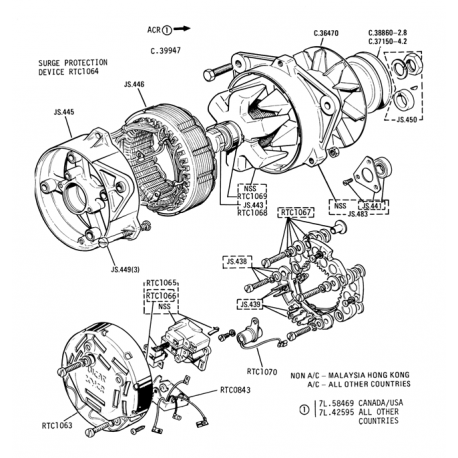 Alternateur Lucas 20ACR / 65A (XJ)