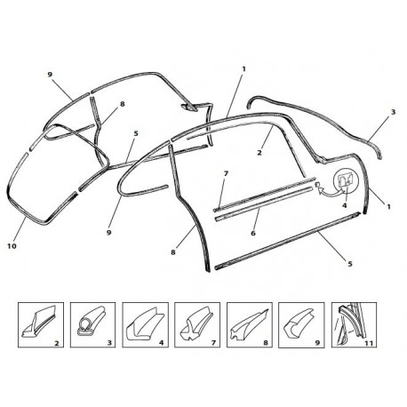 Jeu de joints carrosserie complet (E S1 2+2)